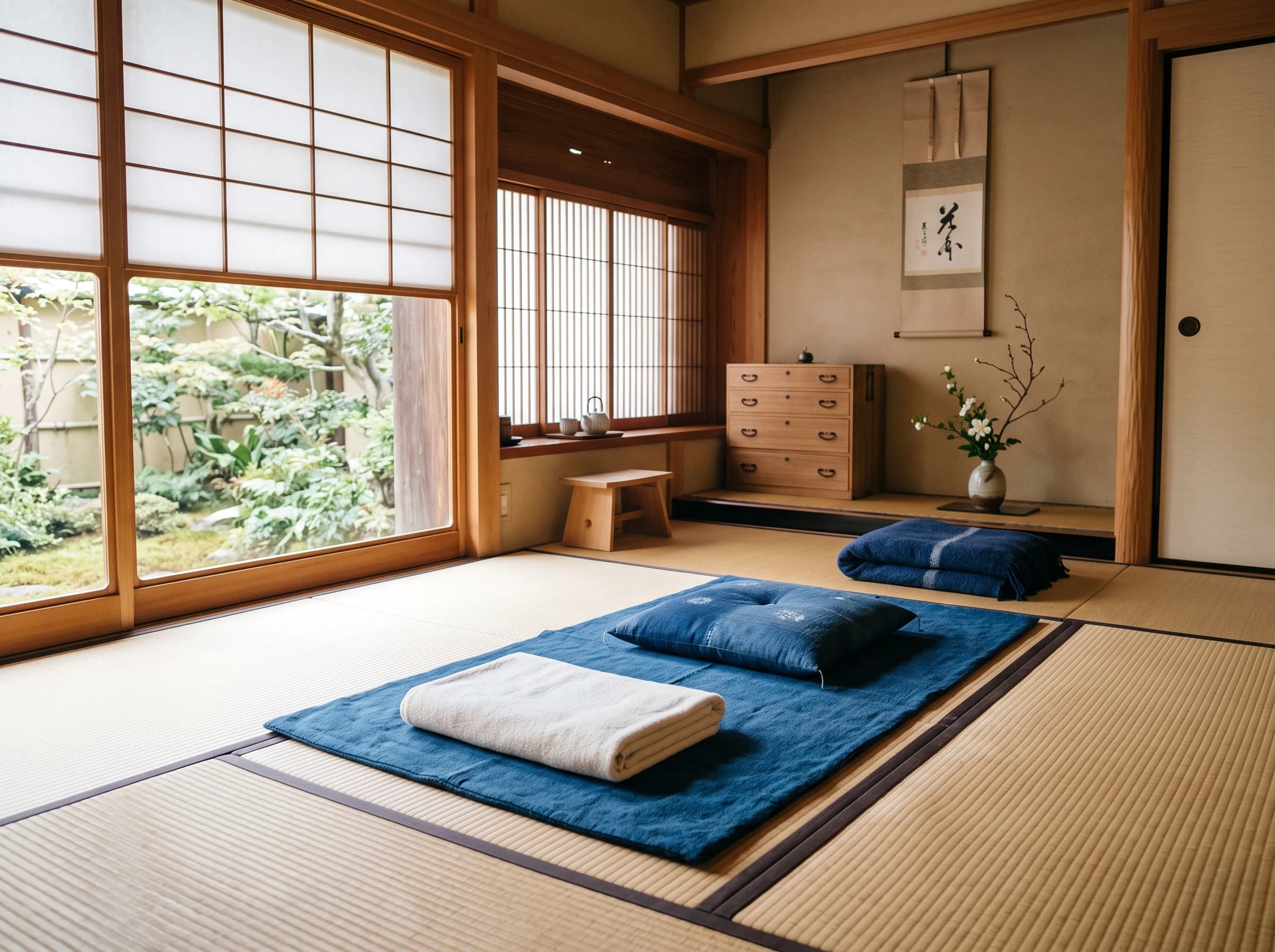 和室に用意された施術用の布団
